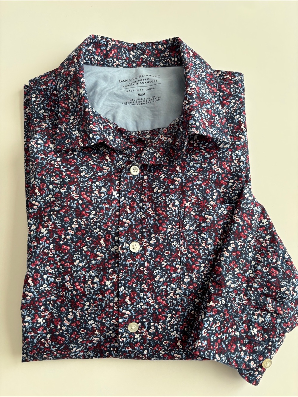 Banana Republic Men’s Floral Print Button Down Shirt, M